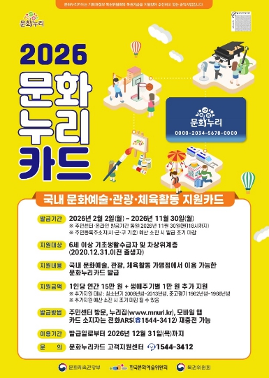 경기도, 문화누리카드 1인당 최대 16만 원 지원. 일상 속 문화환경 조성 기사 이미지